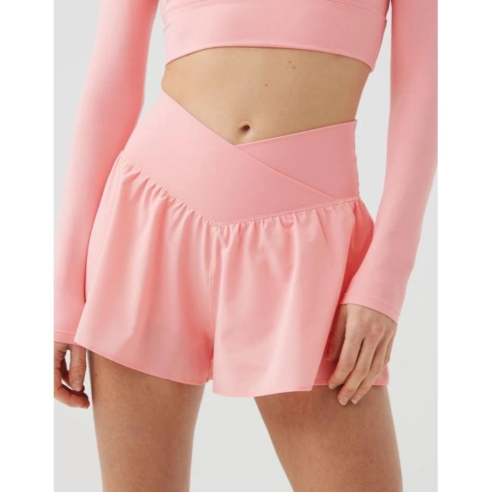 Offline‎ by Aerie Real Me Crossover Flowy Shorts Pink Small Balletcore Soft Girl